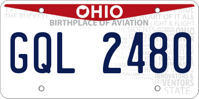 OH license plate GQL2480