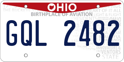 OH license plate GQL2482