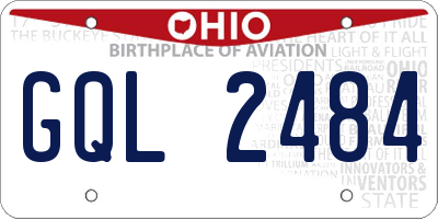 OH license plate GQL2484