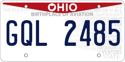 OH license plate GQL2485