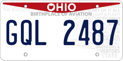 OH license plate GQL2487