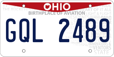 OH license plate GQL2489