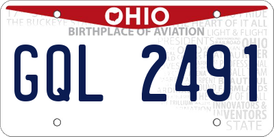 OH license plate GQL2491