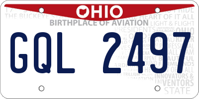 OH license plate GQL2497