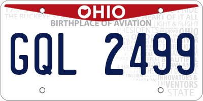 OH license plate GQL2499