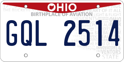 OH license plate GQL2514