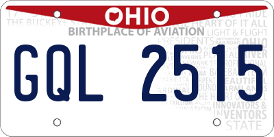 OH license plate GQL2515