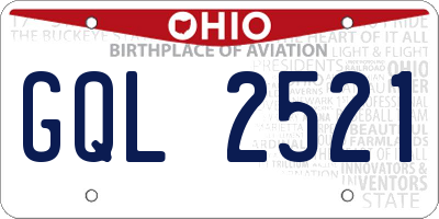 OH license plate GQL2521