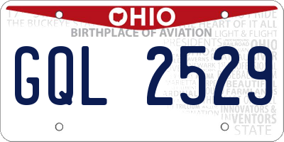 OH license plate GQL2529