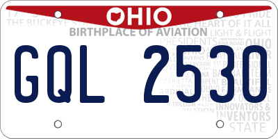 OH license plate GQL2530
