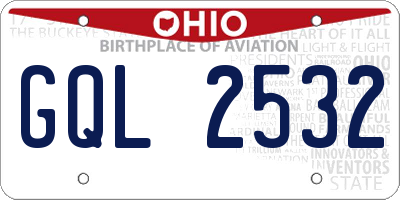 OH license plate GQL2532
