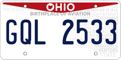OH license plate GQL2533