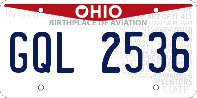 OH license plate GQL2536