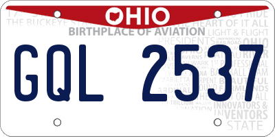 OH license plate GQL2537