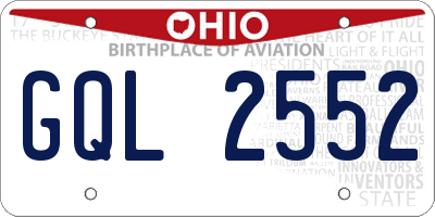 OH license plate GQL2552