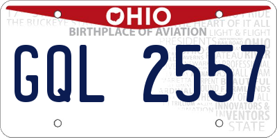 OH license plate GQL2557
