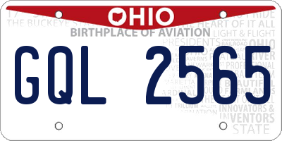 OH license plate GQL2565