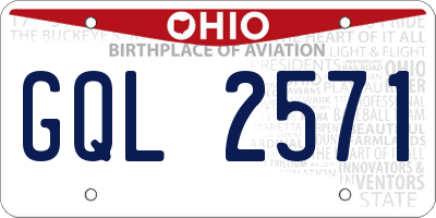 OH license plate GQL2571