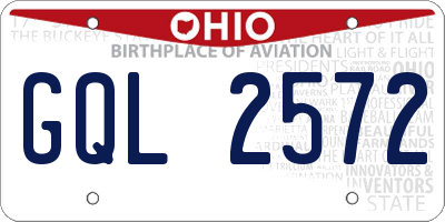 OH license plate GQL2572