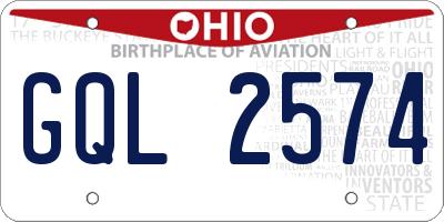 OH license plate GQL2574