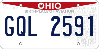 OH license plate GQL2591
