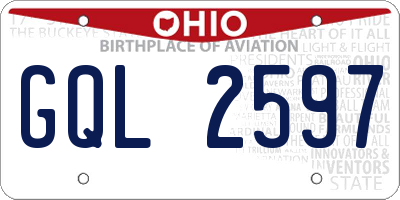 OH license plate GQL2597