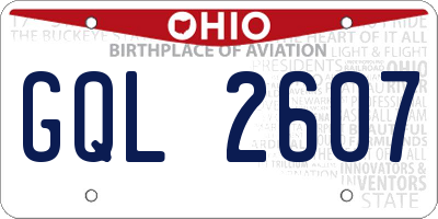 OH license plate GQL2607