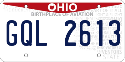 OH license plate GQL2613