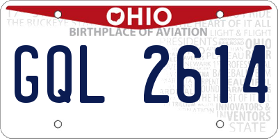 OH license plate GQL2614