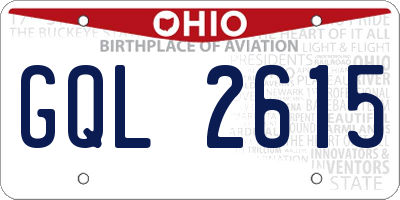 OH license plate GQL2615