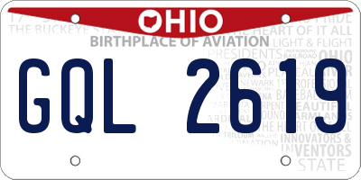 OH license plate GQL2619