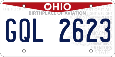 OH license plate GQL2623