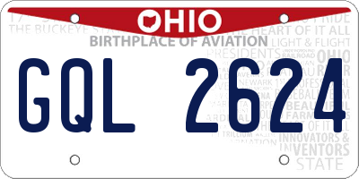 OH license plate GQL2624