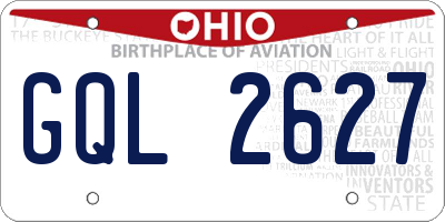 OH license plate GQL2627