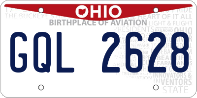 OH license plate GQL2628