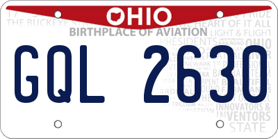 OH license plate GQL2630