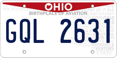OH license plate GQL2631