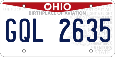 OH license plate GQL2635