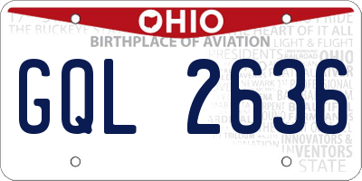 OH license plate GQL2636