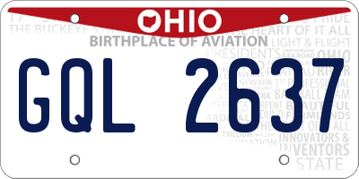 OH license plate GQL2637