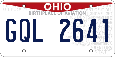 OH license plate GQL2641