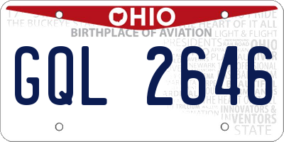 OH license plate GQL2646