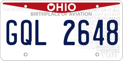 OH license plate GQL2648