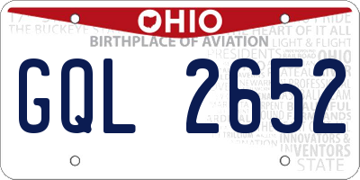 OH license plate GQL2652