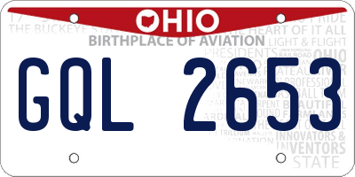 OH license plate GQL2653