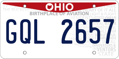 OH license plate GQL2657
