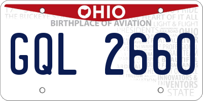 OH license plate GQL2660