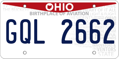 OH license plate GQL2662