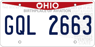 OH license plate GQL2663