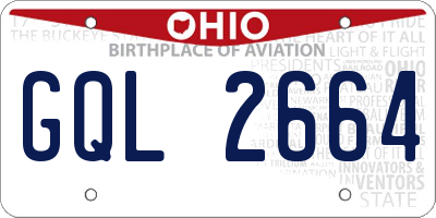 OH license plate GQL2664